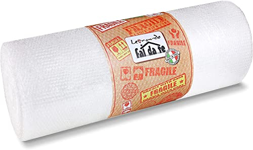 Leonardo Fai Da Te Pluriball a bolle d'aria di alta qualita 20 m x 100 cm , ideale come pellicola di imballaggio per porcellana e oggetti fragili, pellicola per la spedizione - 1 PEZZO