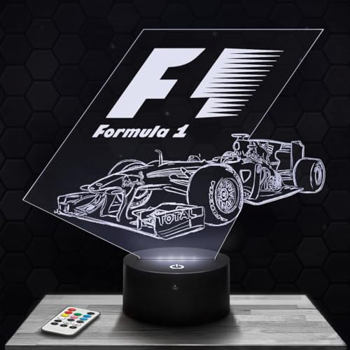 Lampephoto.fr Nachttischlampe - Touch-Nachtlicht Formule 1 3D-LED-Lampe Illusion, Geschenkidee Weihnachten Geburtstag Junge und Mädchen Nachttischlampe Kinder- oder Erwachsenenzimmer TOP