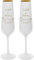 Herz & Heim® Weiße Sektgläser mit Gravur zur Hochzeit Set/Hochzeitsgeschenk personalisiert mit Namen Hochzeitstauben