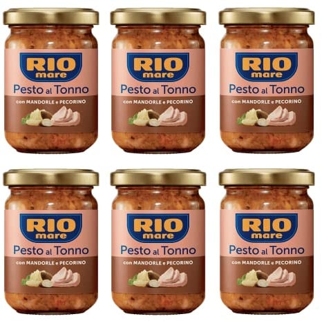 6 x Rio Mare Pesto al Tonno con Mandorle e Pecorino Tuna Pesto with Almonds and Pecorino 130 g