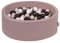 KiddyMoon Piscine À Balles pour Bébé Rond 90X30cm/200 Balles 7Cm Fosses À Boules Jouet Enfant, Béruée: Beige Pastel/Brun/Blanc
