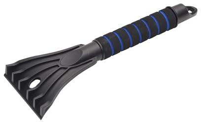 ToM PaR Kratzer Auto | Eiskratzer | Scheibenkratzer | Für eine dünne EIS und Frostschicht | Ergonomischer | Warmer Soft-Touch-Griff | Nicht-kratzend | Temperaturbeständig | Länge: 30 cm | Blau