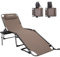 KingCamp Sonnenliege mit Seitenablage, Klappliege, Rückenlehne, 5 Positionen verstellbar, Campingbett, Gartenstuhl, Strandliege, Klappbett für Garten, Urlaub, Strand, Pool