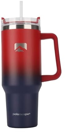polarscape 40oz Tumbler with Straw and Lid - Insulated Travel Mug, BPA Free, Leak Proof, Dishwasher Safe, Stainless Steel, Double Walled - Includes 2 Lids & 2 Straws - 40oz / 1182ml - Plum