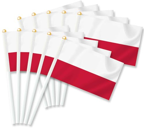 Kleine Polen-Flagge, Stangen, Mini-Dekoration, Banner, 25 Stück