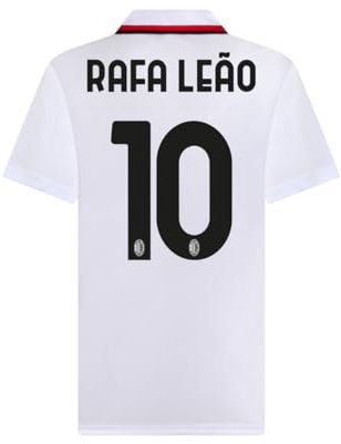 A.C. Milan Maillot de Football Stadium Replica Officiel, Rafa Leao 10, Blanc, S Adult-Unisex