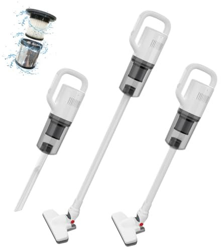 KEROMEE Aspirador inalámbrico, mini aspirador portátil 2 en 1 ligero para pelo de mascotas, suelos de madera dura, arena para gatos, alfombras, limpieza del hogar-White