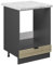 Vicco Herdumbauschrank Fame-Line, Herdschrank, Eiche Paneel, 60 cm, AP Marmor