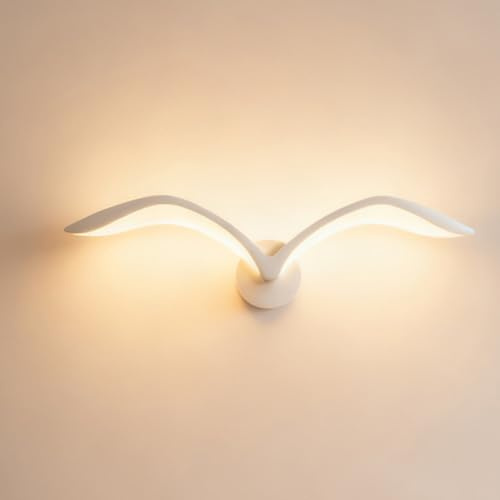 Jatwefiv Innen LED Tiere Dekorieren Wandlampe Vogel Wandleuchte mit Acryl Lampenschirm Kreative Möwe Nachttischlampe 9W für Schlafzimmer kinderzimmer Wohnzimmer Korridor,50