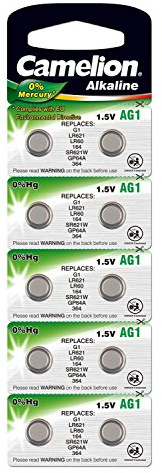 100 x AG1 364 Alkaline Coin Cell Button 1.5 V Battery