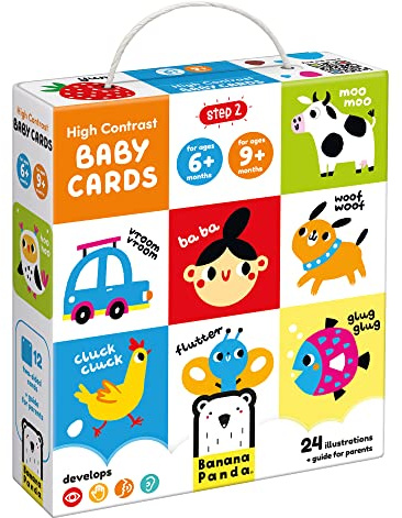 Banana Panda Kontrastreiche Babykarten 6m+ 9m+