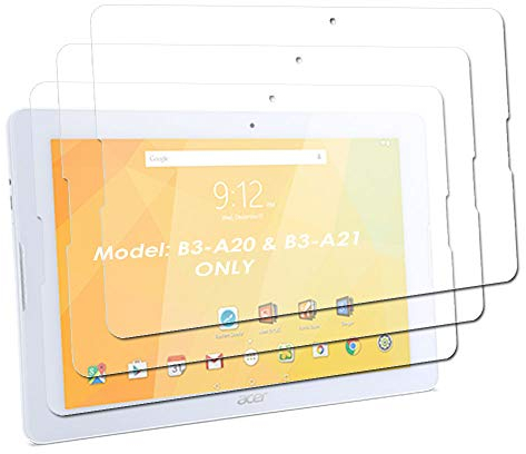 TECHGEAR [3 Stück Displayschutz für Acer Iconia One 10 (Modell: B3-A20) - Ultra Klare Schutzfolie mit Reinigungstuch + Applikationskarte