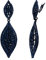 EVER FAITH Damen Ohrclips Hänger Kristall Hochzeit Braut Party Vintage Charm 2 Blatt Ohrringe Clip Dunkelblau Schwarz-Ton