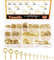 Tanstic 300Pcs 13 Sizes Brass Plated Eye Bolts Screw Eyes Assortment Kit, Screw-in Eye Bolts Screw Eyes Hooks Screw in Hooks Ceiling Hanging Hooks for Home Workplace Office