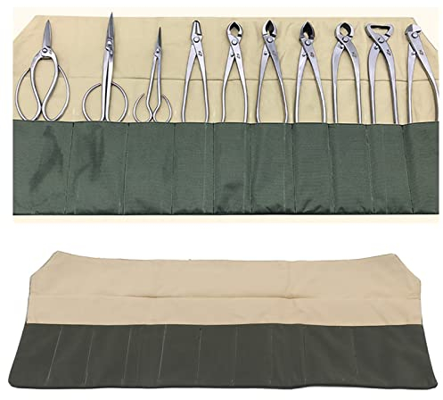 Uadme Werkzeugrolle, Tragbare Multifunktionale Gartenwerkzeug Aufbewahrungstasche Bonsai Gartenwerkzeug Rolltasche Obstgarten-Schere Zange Werkzeugset-Box für Männer Elektriker Tischler Klempner