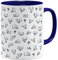 OM3® witzige Kaffeetasse mit Penisse Pimmel Tasse Penis-Muster | Keramik Becher | 11oz 325ml | Rundumdruck | Dunkelblau