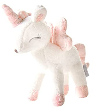 GLITZFAS Plüschtier Stofftier Kuscheltier Einhorn mit Flügel, 23 cm Stofftier Plüschtier Kuscheltier Süß Teenager Herz Puppe Geschenk für Erwachsene und Kinder