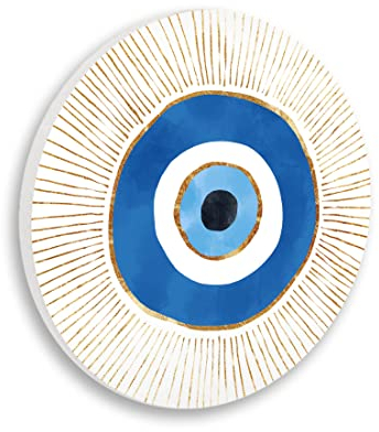 Stupell Industries Ziwei Li Wandkunst, Holz, Motiv: Evil Eye Nazar, modernes Design