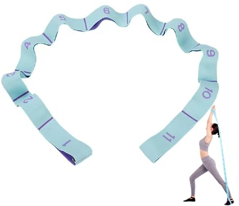 GIMIRO Fitness-Gummiband Segmentiertes Widerstandsband für Yoga Pilates Tanz Stretchband Rehabilitations Spannband (Blue - 11 Loops)