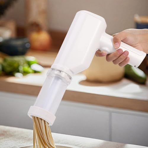 Handheld Electric Pasta Maker, Noodle Maker Automatic Pasta Maker Machine Homemade Spaghetti Maker, with 4 Pasta Discs USB Charge