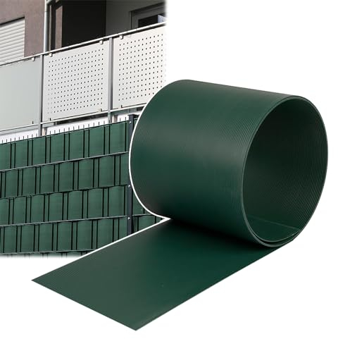 NAIZY 30x Sichtschutzstreifen Hart PVC Sichtschutzfolie 2,5m x 19cm Sichtschutz Zaun Rolle Blickdicht Doppelstabmattenzaun Sichtschutz Windschutz, Grün