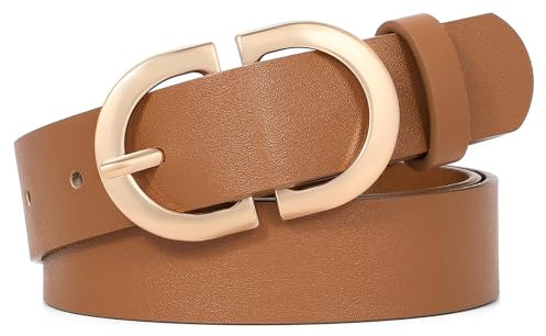 XZQTIVE Frauen PU Ledergürtel für Jeans Hosen Kleid Mode Gürtel mit Goldschnalle Damen Taille Gürtel Klein bis Plus Größe