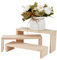 OLYCRAFT Rialzi per esposizione di gioielli in legno a 3 livelli rettangolari in legno alzata espositore in legno a più livelli organizer in legno non finito espositore per gioielli collezione di