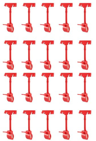 PRIZOM 20 x Verkaufsschilder, Preisschild, Klemme, Clip, Rot