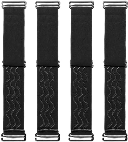ANCLLO 4 pièces bandes élastiques de perruque réglables noires antidérapantes pour perruque sans colle