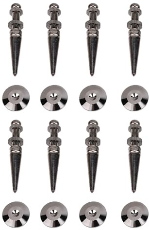 ASHATA 8PCS -Lautsprecher Spikes mit Basispads, Kupferlautsprecher Spike Isolation Ständer mit Füße Matte für Verstärker Subwoofer -Musikinstrumente Turntables CD DVD -Player