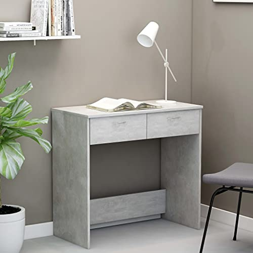 Adaxibro Schreibtisch Betongrau Holzwerkstoff 80x40x75 cm mit Schublade Stauraum, platzsparend für Büro, Homeoffice, Kinder Zimmer, ergonomisch für Laptop, Gaming und Lernen