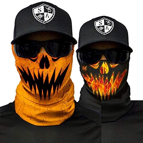 SA Fishing Face Shield Halstuch - viele verschiedene Designs - Multifunktionstuch Schutzmaske Totenkopf Schal Gesichtsmaske Sturmhaube Bandana Ski Motorrad, Halloween Jack O