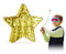 Relaxdays Pinata Stern, zum Aufhängen, für Kinder, Mädchen & Jungen, zum selbst Befüllen, aus Papier, Piñata, Gold