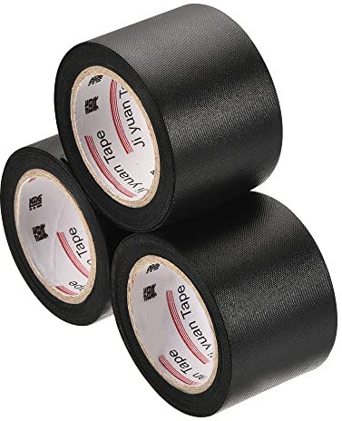sourcing map Pipe Wrap Tapes Non-Adhesive 4cmx12m Protective Waterproof Tube Protector for Air Conditioner HVAC Pipes, PVC Black Pack of 3