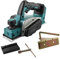 YORKING Cordless Planer 18V Li-Ion Electric Planer with Extra Blades Portable Electric Power Wood Planer with 82mm Width and 2mm Depth and 15000rpm for Furniture DIY (Green)