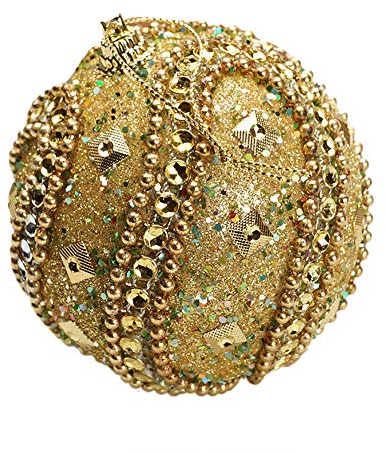Weihnachtskugeln Kunststoff Rot Christbaumschmuck Weihnachten Strass Glitter Kugeln Kugeln Weihnachtsbaum Ornament Dekoration 8CM Elektro Baumschmuck Weihnachten Weihnachtskugeln weiß (Gold, One Size)