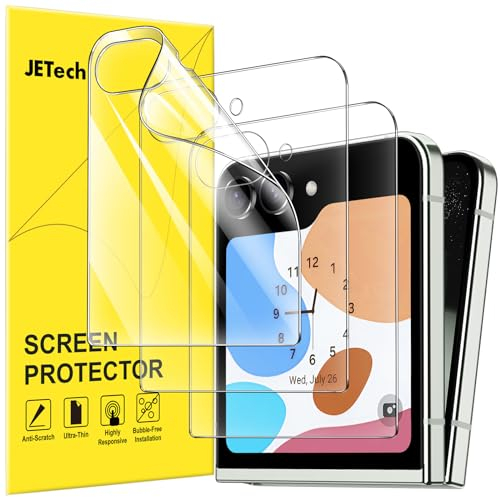 JETech Frontale Pellicola Protettiva per Samsung Galaxy Z Flip 5, Piena Copertura PET Film, Compatibile con Cover, HD Chiaro, Pacco da 3