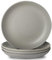 Tikooere Lot de 4 assiettes à dessert en céramique résistantes aux rayures de 25,4 cm pour dessert, salade, micro-ondes et lave-vaisselle, gris mat
