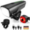 Fahrradlicht Set,Fahrradbeleuchtung Set 2600mAh Akku StVZO-zugelassen,Batterieanzeige IPX5 Wasserdicht,USB Aufladbar Fahrrad Licht Vorne und Rücklicht Fahrradklingel,für Kinder und Erwachsene