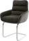 DELIFE Schwingstuhl Abelia-Flex mit Armlehnen Freischwinger flach Edelstahl Materialmix Schwarz