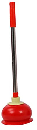 DRESSOOS Toilette Absaugen Spender Schwer Abfluss Kolben Bad Toilettenwerkzeuge Entsperren Entferner Rohr Automatisch Gel Luft Reinigungsmittel Stange Block Rostfreier Stahl Rot