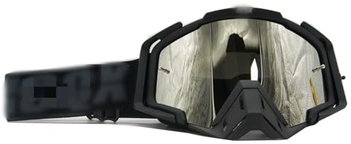 TUOYDJA Motorradbrille,Skibrille Moto Sonnenbrille Motorrad Outdoor Gläser Schutzbrillen for Motocross Gläser Motorrad Helmbrillen(Black)