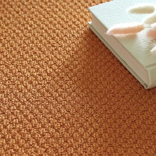 ELzEy Selbstklebende Teppichfliesen, 1 Stück, abziehen und aufkleben, quadratisch, Selbstklebende Teppichfliesen, 50 x 50 cm(Orange)