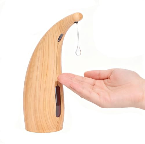 Dispensador de jabón, contenedor de jabón líquido automático de Madera, dispensador desinfectante de Manos sin para baño, Cocina, Comedor