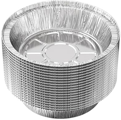 Air Fryer Sheets Liners – 50 Pieces Aluminum Foil Inserts, Oil-Proof Round Filter Liners for Bakeware, Microwave, Toaster Oven | Baking Helper for Meat Vegetable Cooking Restaurant