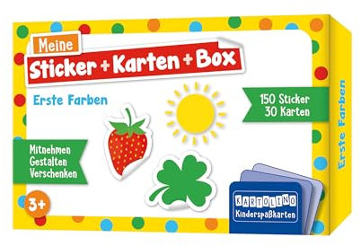Meine Sticker + Karten + Box - Erste Farben: Mitnehmen, gestalten, verschenken (KARTOLINO Kinderspaßkarten: Meine Sticker+Karten+Box)