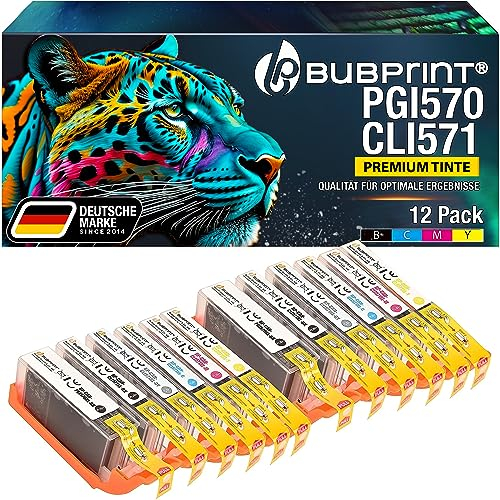 Bubprint 12 Druckerpatronen kompatibel als Ersatz für Canon PGI-570 CLI-571 XL für Pixma MG7700 MG7750 MG7751 MG7752 MG7753 TS8000 TS8020 TS8040 TS8050 TS8051 TS8052 TS8053 TS9000 TS9050 TS9055