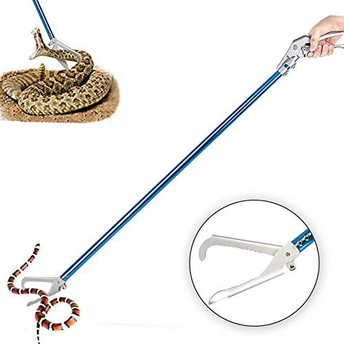 V-CHEETONG Snake Tong Catcher–Professional Reptile Rescue Grabber Aluminum Alloy with Wide Jaw Locking Mechanism and Comfort Grip for Safe Rattlesnake Control and Removal Tool (60inch Snake Tong)