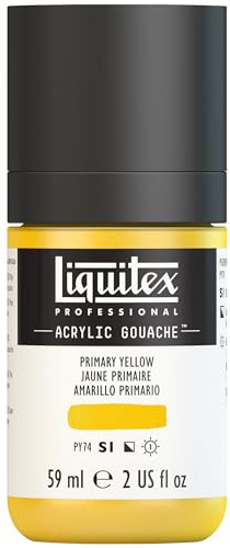 Liquitex 2059410 Professional Acryl Gouache - Primärgelb , 59ml Flasche, matt - Acrylfarbe mit Gouache Eigenschaften, Hochdeckend, Wasserfest & Lichtecht