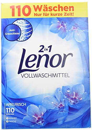 Lenor Lessive en poudre fraîcheur d'avril 7 kg, 110 lavages